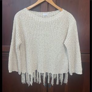 En Creme Cropped Chunky Knit Sweater
